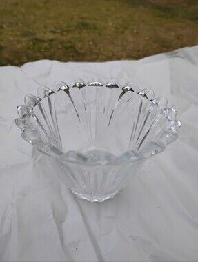 KIG Indonesia Scalloped Small Candy Nut Dish BOWL Clear Glass 4" x 3"